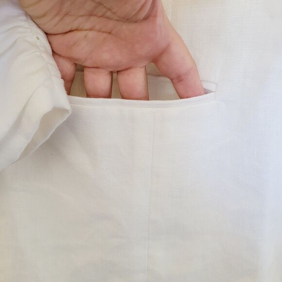 Michael Kors Womens 100% Linen White Blazer Size 20w One Button Single Breasted - Picture 6 of 11